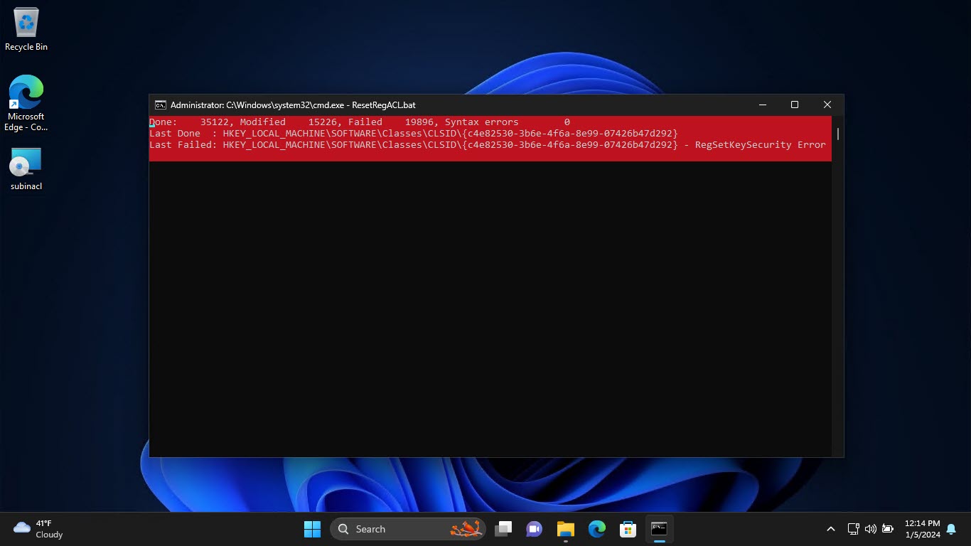How to Reset the Windows Registry and Permissions (ACL) to Defaults