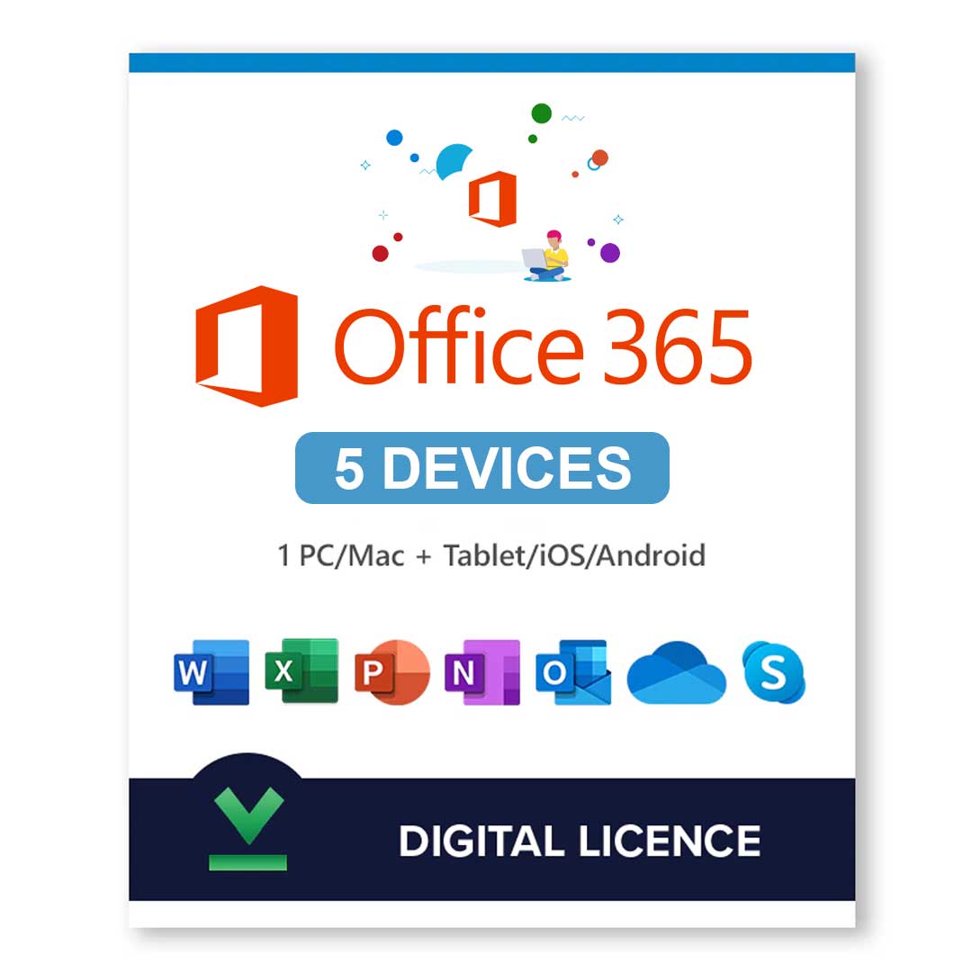 Microsoft Office 365 Plus For 5 Devices for Windows/MAC with Your Account (1 Year)