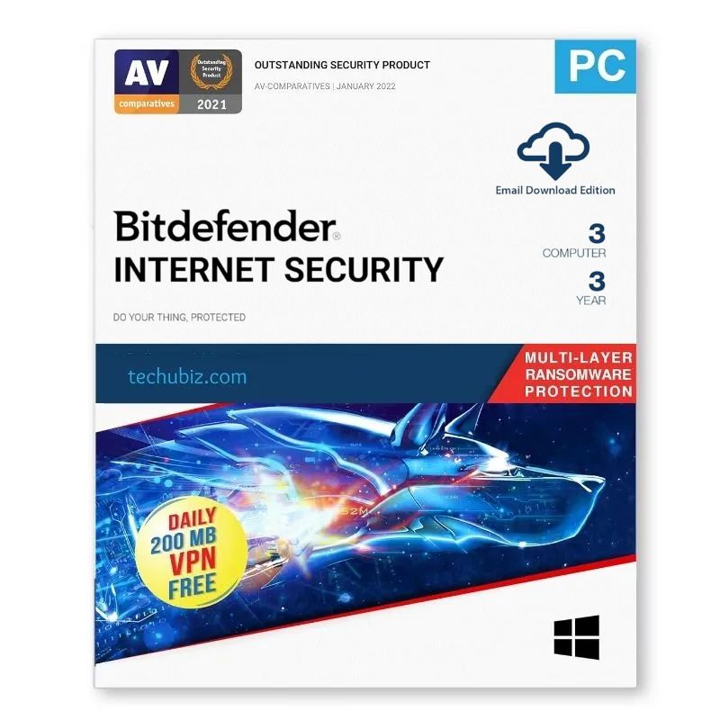 Bitdefender Internet Security 3 PC 3 Years - Windows only