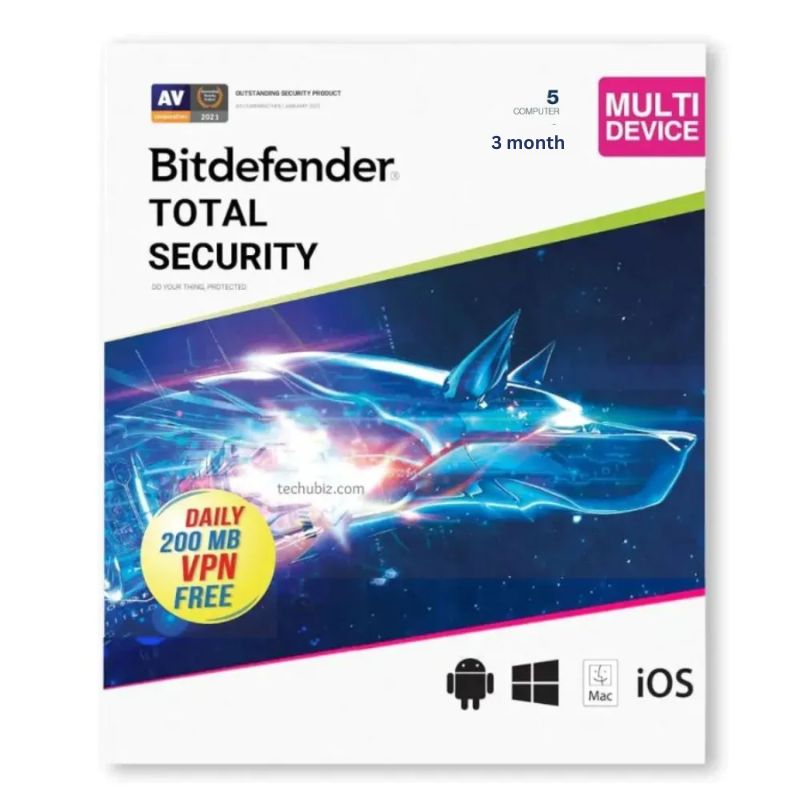 BitDefender Total Security 5 Devices 3 Month (Windows / Mac / Android / iOS) - Global