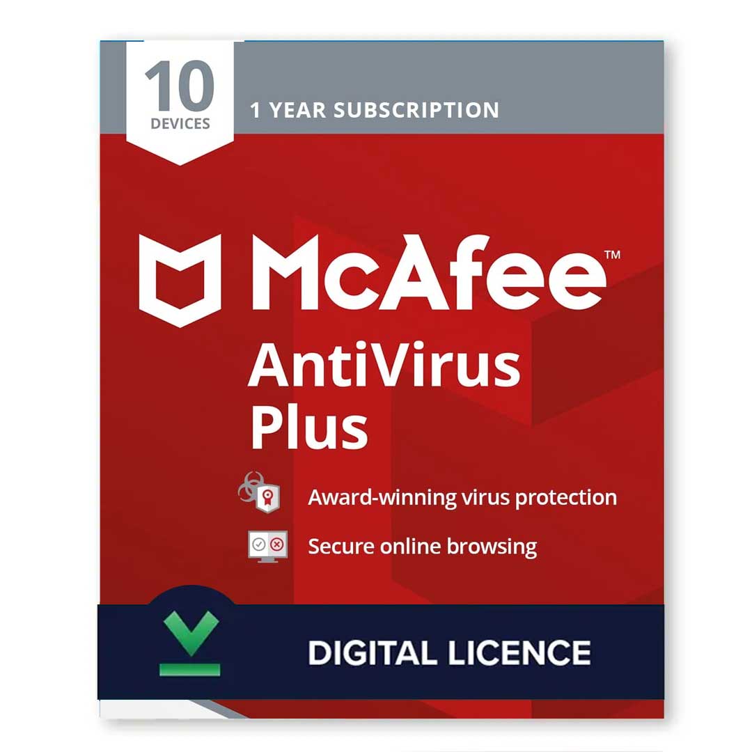 McAfee AntiVirus Plus (10 Devices, 1 Year) - PC, Android, Mac, iOS