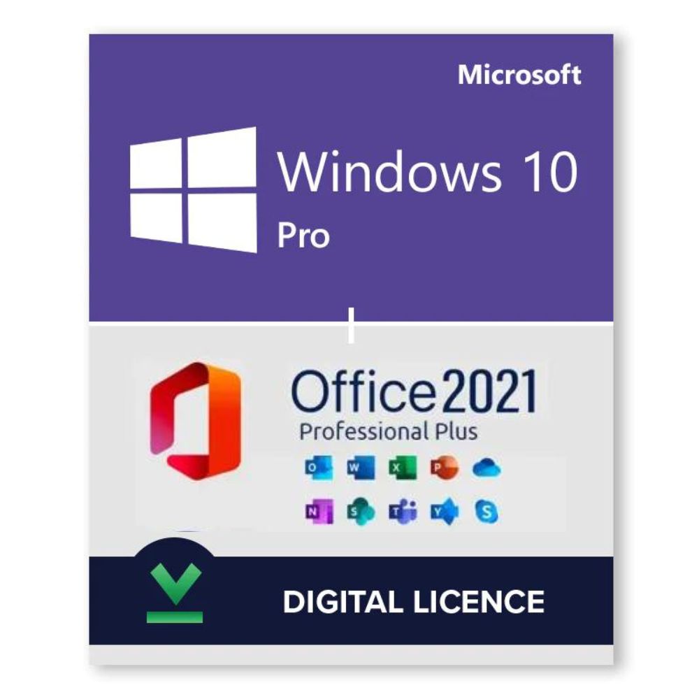 23win0fz Windows 10 Pro + Microsoft Office 2021 Professional Bundle – Digital Licenses 1PC - Image 1