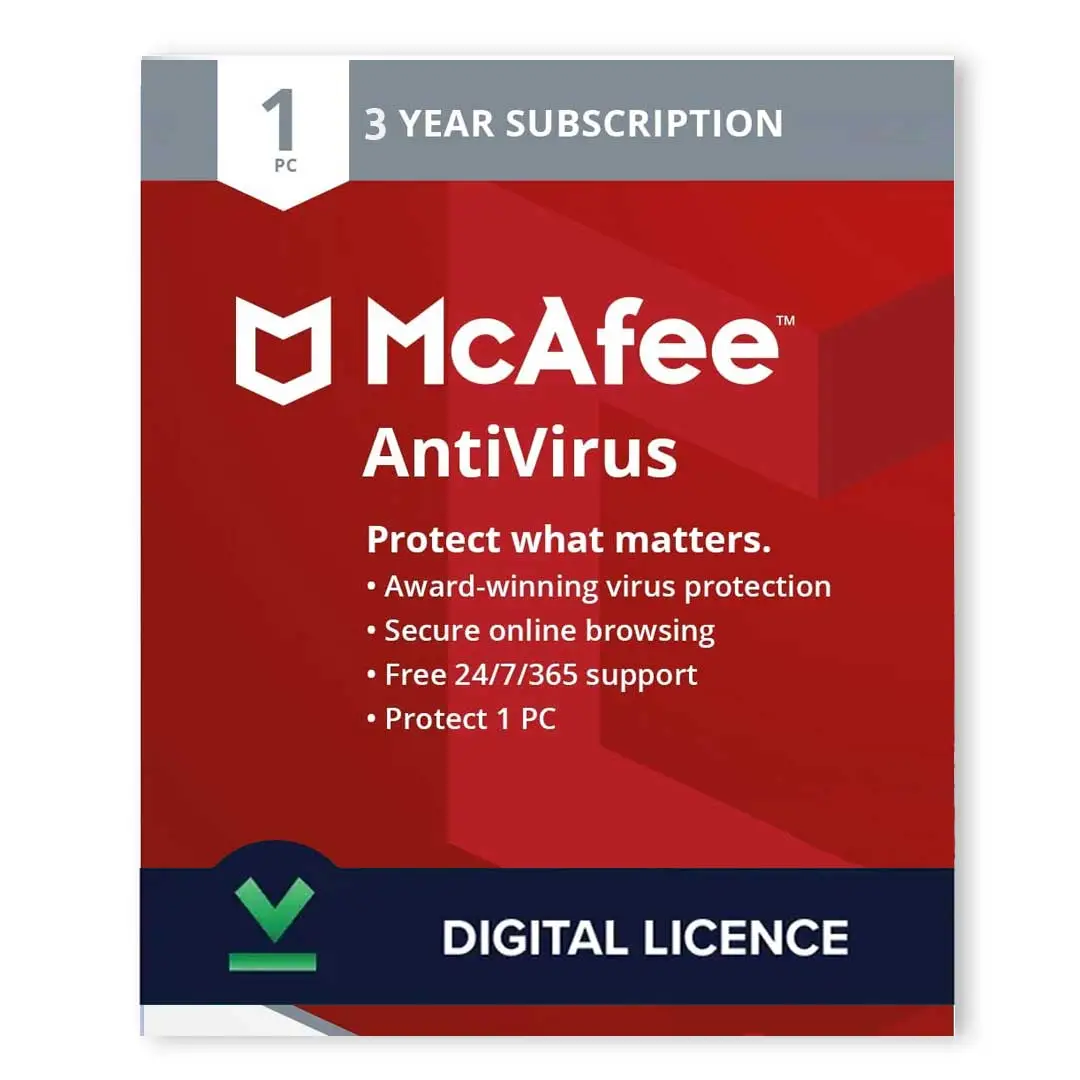 mcafeeAT3Y1D McAfee AntiVirus PC 1 Device 3 Years Activation - Image 1
